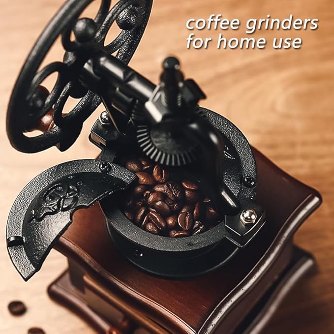 Manual Coffee Grinder,Hand Coffee Grinder,Coffee Bean Grinder Coffee Grinders For Home Use Vintage Wooden Coffee Decor Retro Coffee Maker