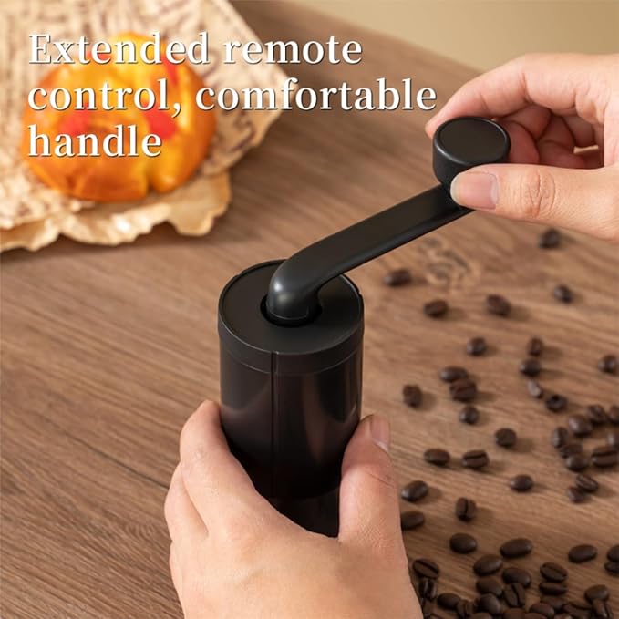Manual Conical Burr Coffee Grinder, Ceramic Mill, Hand Crank,Portable,Perfect for Espresso maker at home,Travel,Camping,Internal Adjustable Setting, Visible Powder Bin