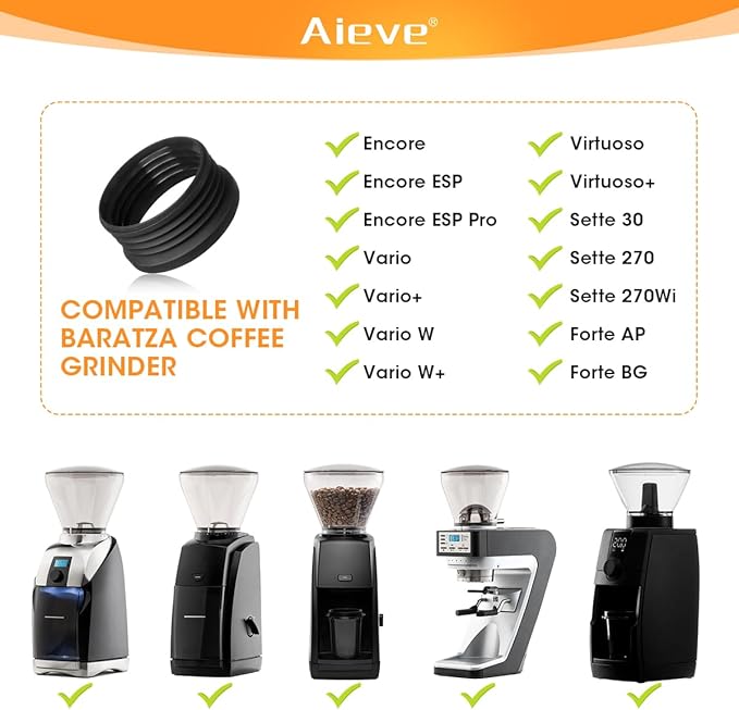 Aieve Silicone Coffee Hopper Bellow Compatible with Baratza Encore Grinder ESP/Virtuosa+ Coffee Grinder,Reduce Coffee Grinds Retention