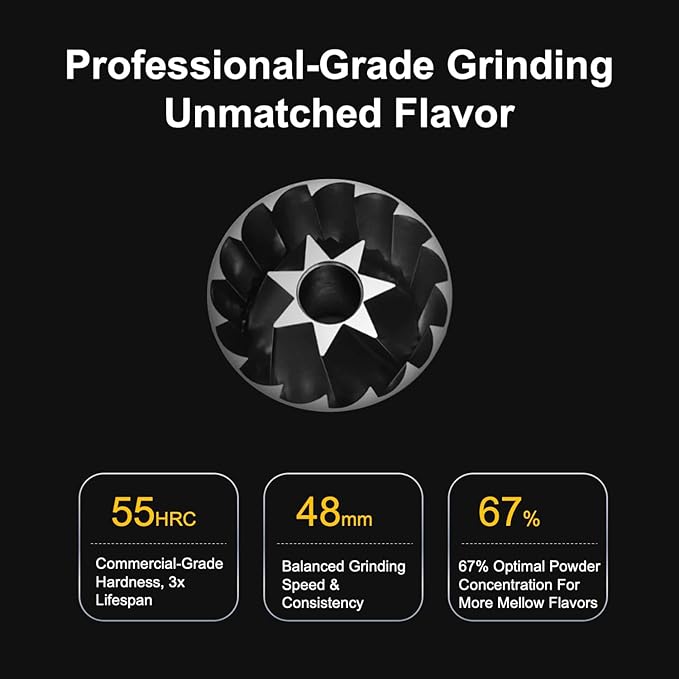 V4 Coffee Grinder, Manual Coffee Grinder with Foldable Handle, Full Aluminum Alloy Body & Stainless Steel Conical Burr for Consistent Grind, Espresso Coffee Grinder for Travel Camping Home