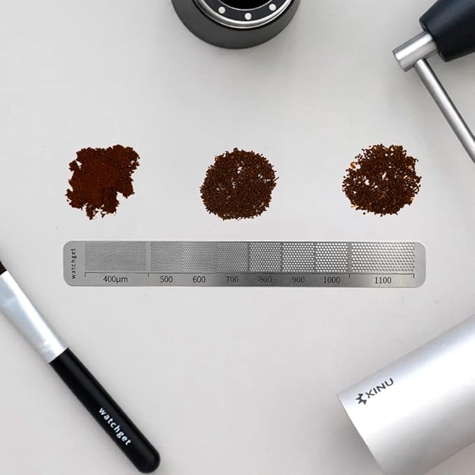 watchget Stainless Steel Precision Coffee Measuring Tool - Ruler for Grind Size, Professional Bean Grinder Accessory