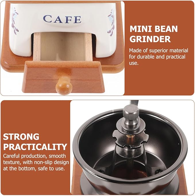 KICHOUSE Elegant Manual Coffee Machine Grinder Ceramic Burr Coffee Bean Mill Mini Pepper Grinder Space-saving for Kitchen