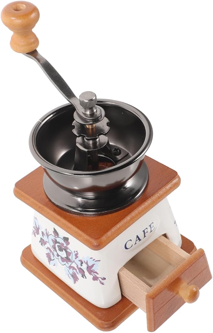 KICHOUSE Elegant Manual Coffee Machine Grinder Ceramic Burr Coffee Bean Mill Mini Pepper Grinder Space-saving for Kitchen