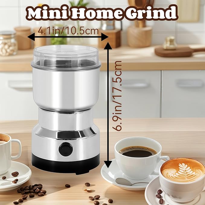 Petyoung Electric Spice Grinder, 150W Powerful One- Touch Mini Home Grinder, 300ml Grinder Smash Machine, Multi- Function for Grain Nuts Seasoning Coffee Beans Spices and More