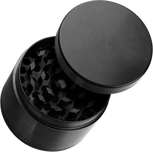 2'' Spice Grinder Coffee Bean Jar Heavy-Duty Zinc Alloy, Smooth Grinding for Kitchen (Black)