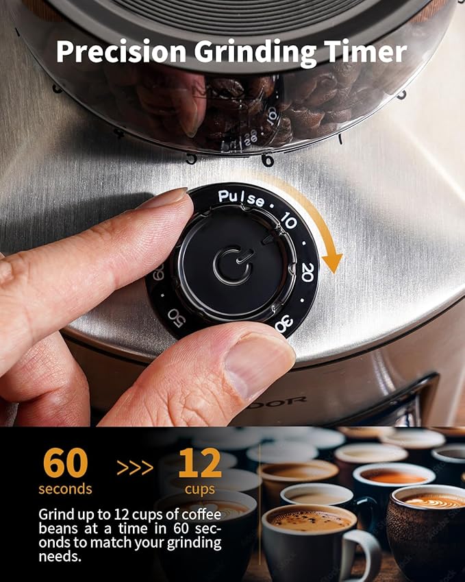 SHARDOR Anti-static Conical Burr Coffee Grinder Electric, Automatic Coffee Bean Grinder for Espresso French Press Drip Coffee Adjustable Burr Mill with 10 Precise Grind Settings for Home Use,