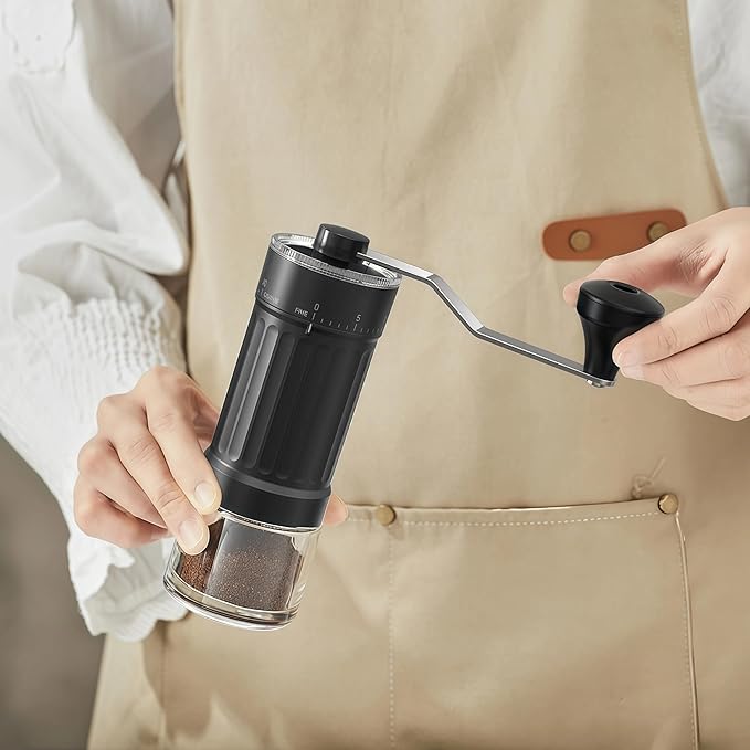 Manual Coffee Grinder, Burr Coffee Bean Grinder, Adjustable Portable Coffee Grinder with 30g Capacity, Ideal for Travel, Camping, Office, Espresso, Pour Over, etc
