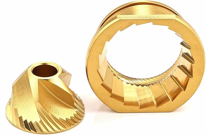 Conical Grinder Burr Compatible with Jura Aroma G2 G3 and HS-Plus grinder, stainless steel & Titanium golden burr set for automatic espresso coffee machines A1 A4 A8 Z6 Z8 (Titanium Gold)