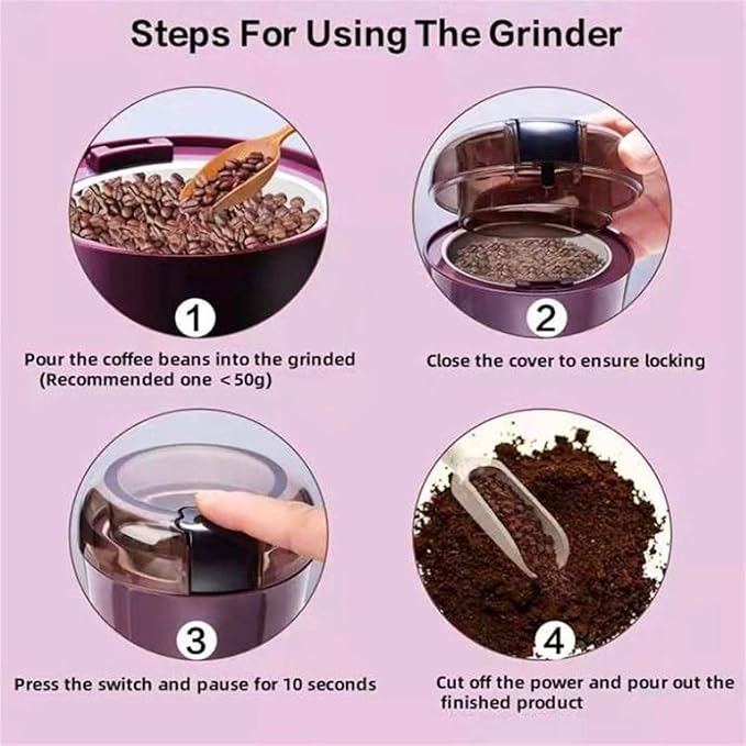 200W Coffee Grinder, Electric Coffee Grinder, Spice Grinder Electric, One-Touch Operation Coffee Bean Grinder for Herbs Spices and Nut