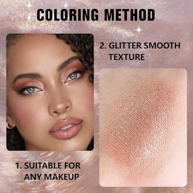 Kaely Pressed Single Eyeshadow Makeup, Amber Rush Shimmer Highly Pigmented Monochrome Eye Shadow Palette, Waterproof Neutral Powde Mini Eyeshadow, sombras para ojos, Lightweight Blendable, 21