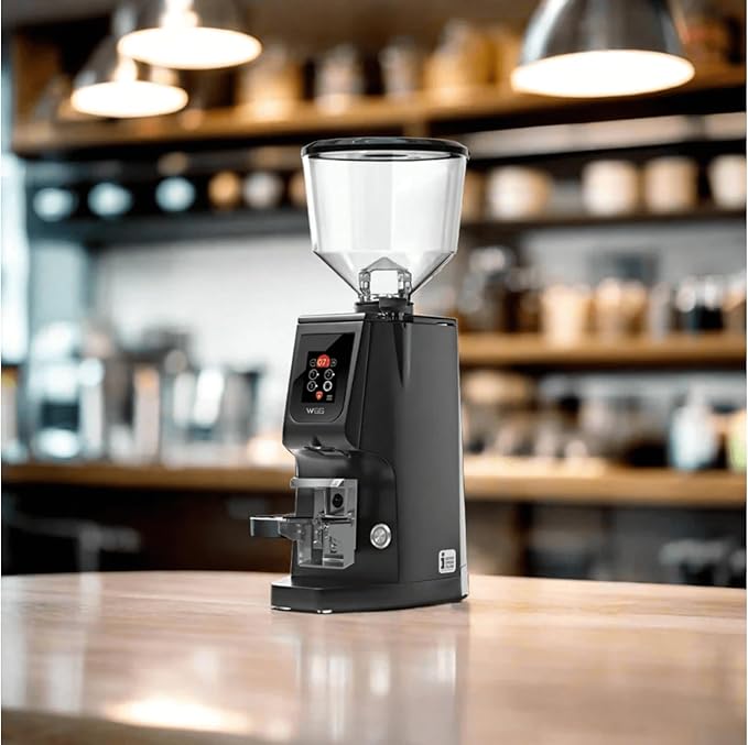 Eureka Atom W65 Grind-by-Weight Espresso Grinder | 65 mm Flat Burrs, Silent Technology, ACE Anti-Static System, Stepless Micrometric Adjustment, Touch Display & Hands-Free Fork