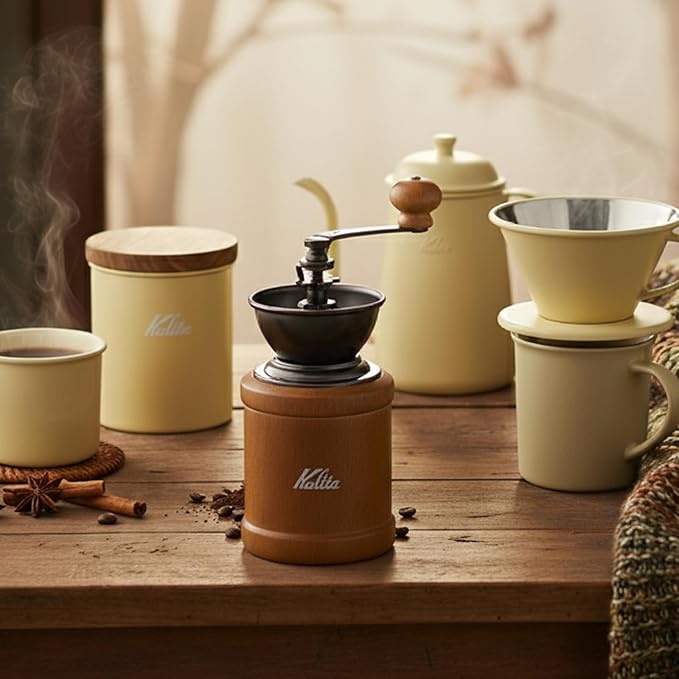 [Amazon.co.jp Limited] Carita KH-3AM Wood Coffee Grinder, Durable Cast Iron Cutter, Adjustable Coarseness, Hand Grinder, Coffee Grinder, Small Size, Portable, Mountain Climbing, Cafe, Decorative,