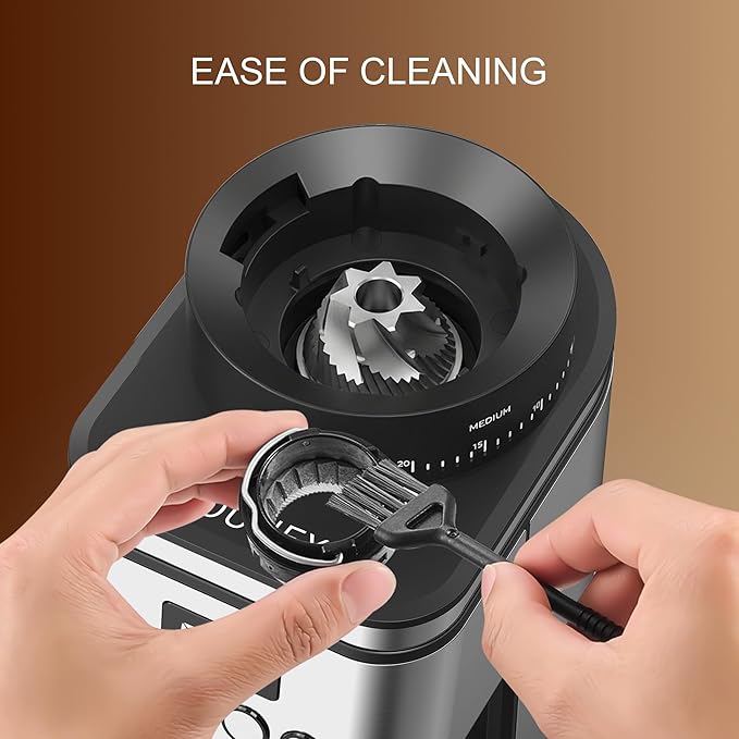 Conical Burr Coffee Grinder, Electric Coffee Grinder with Adjustable Settings, Conical Burr Mill with Easy-Clean Design – for Espresso, Drip, French Press & Cold Brew