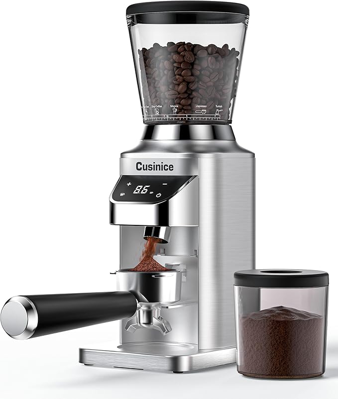 Conical Burr Coffee Grinder with 40mm Stainless Steel Burr, 34 Grind Settings & Anti-Static, Electric Espresso Grinder for Home Use