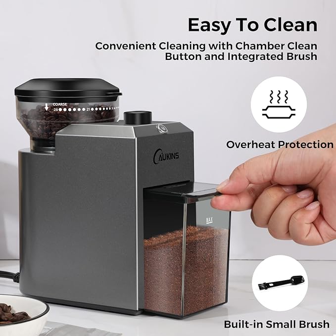 Burr Coffee Grinder Electric: Upgrated Coffee Bean Grinder Automatic with Adjustable 28 Settings - 12 Cups Anti-static Espresso Grinder for Home Use