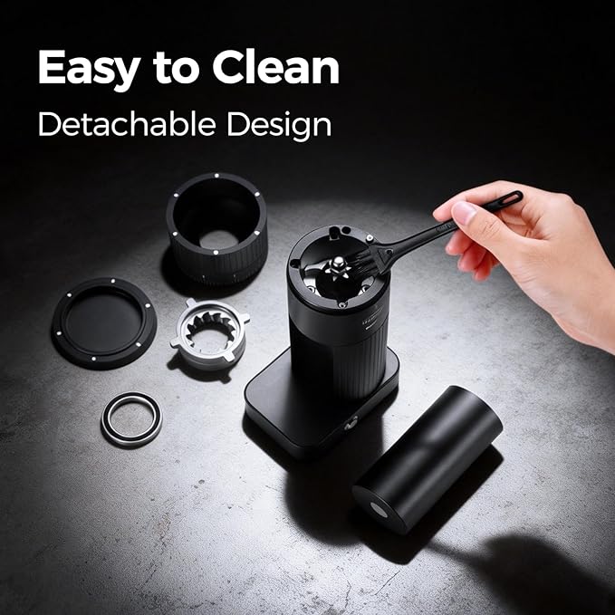 IKAPE Electric Coffee Grinder – 100 Grind Settings, 6-Star Conical Burr, Detachable & Easy to Clean, Durable Aluminum Alloy Body – Perfect for Home & Office Coffee Lovers