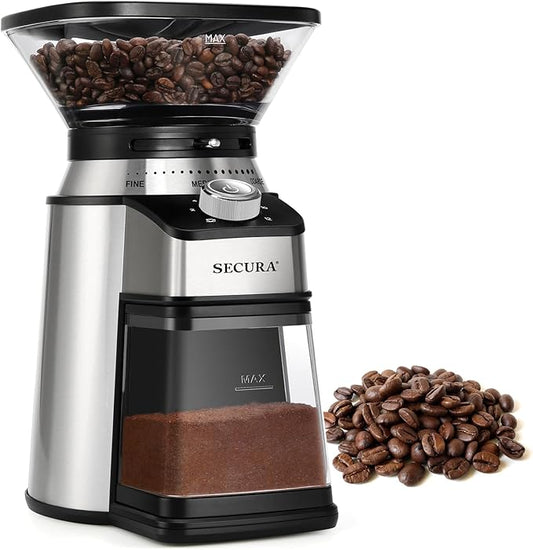 Secura Conical Burr Coffee Grinder Electric Coffee Bean Grinder with 17 Precise Grind Settings Automatic 2-12 Cups Coffee Grinder for Espresso French Press Coffee