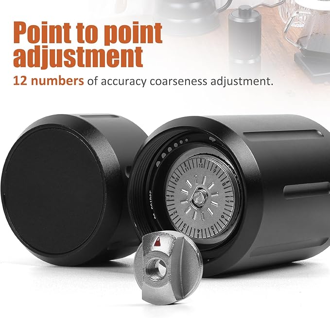 Mini Manual Coffee Grinder, Hand Espresso Grinder, Capacity 25g Coffee Bean with Conical Burr, 12 Adjustable Grinder Degree Setting