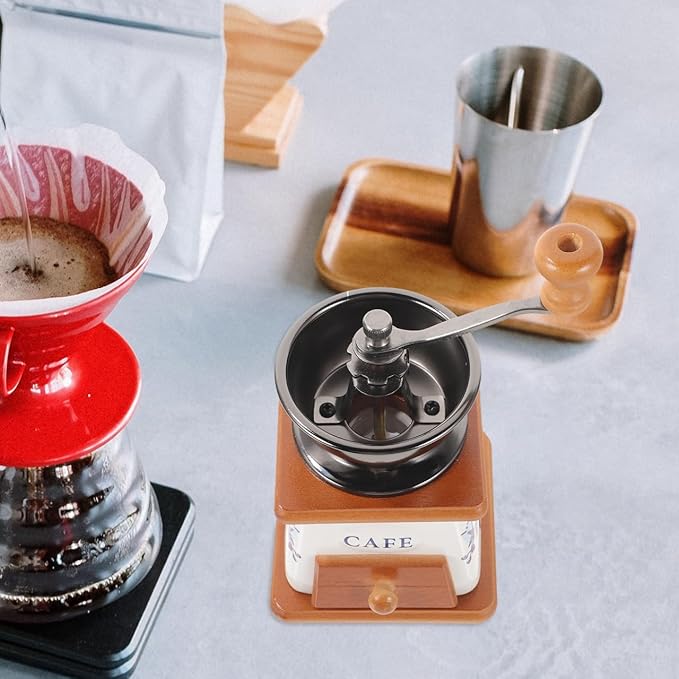 KICHOUSE Elegant Manual Coffee Machine Grinder Ceramic Burr Coffee Bean Mill Mini Pepper Grinder Space-saving for Kitchen