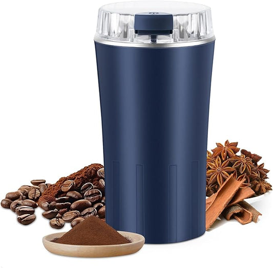 Electric Coffee Grinders - One-Key Portable Coffee Bean and Spice Grinder, 300W Powerful Power with Heavy-Duty Stainless Steel, Portable Coffee Grinder Electric for Coffee, Spices, Herb, Nuts,etc.