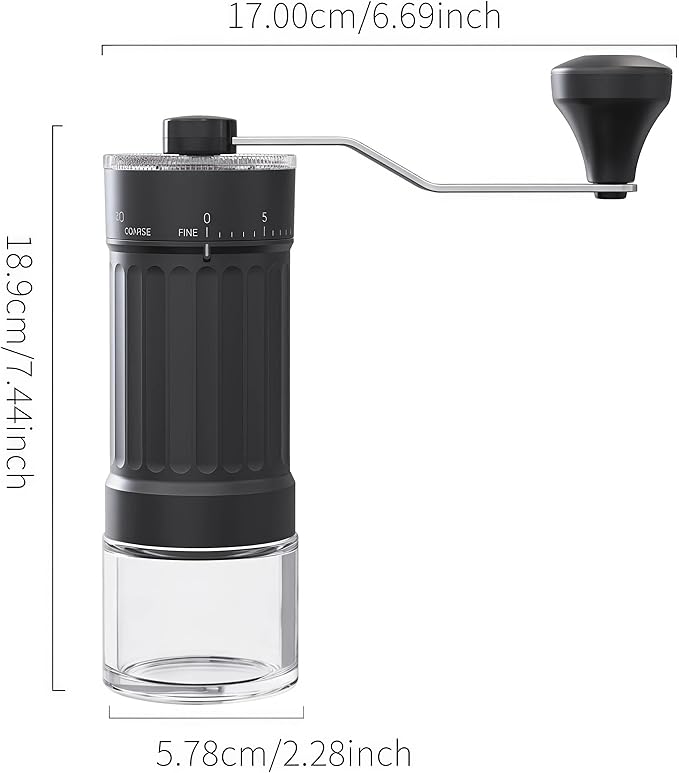 Manual Coffee Grinder, Burr Coffee Bean Grinder, Adjustable Portable Coffee Grinder with 30g Capacity, Ideal for Travel, Camping, Office, Espresso, Pour Over, etc