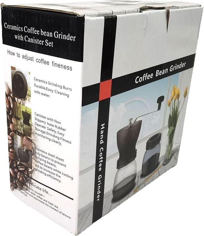 1pc Hand Grinding Coffee Machine Manual Small Grinder for Coffee Beans - Perfect for Home Use with wooden brush and stainless steel spoon