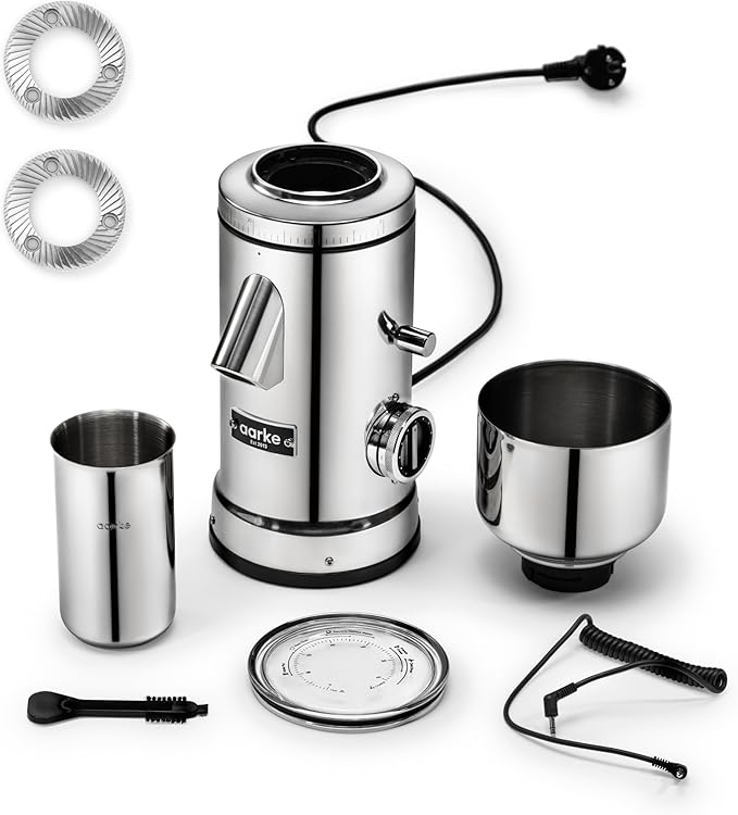 Aarke Coffee Grinder - Electric Coffee Bean Grinder, Stainless Steel, Adjustable Grind Size Dial, Large Capacity