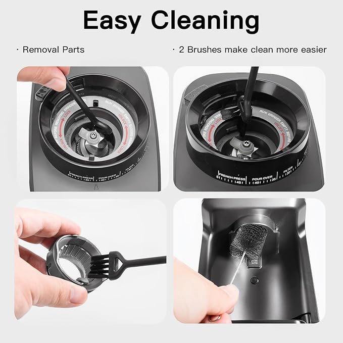 Espresso Grinder, Burr Coffee Grinder with 51 Grind Settings, Precision Timer, Stainless Steel Coffee Grinder with Easy Cleaning, Anti-Static Design & 3 Operation Modes