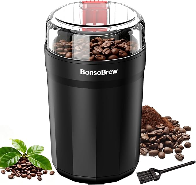 Electric Coffee Grinder, Coffee Bean and Spice Grinder, With Heavy-Duty Stainless Steel Grind Blades