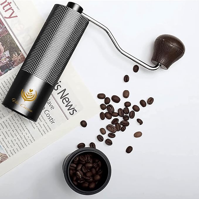 Manual Coffee Bean Grinder, with Adjustable Settings, Stainless Steel Burr (Premium Grinder)