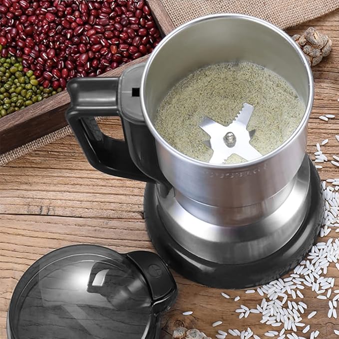 Multifunctional Smash Machine, 400W 200g Capacity Grain Coffee & Spice Grinder, Stainless Steel, Open-Cover-Stop Safety Design, 30s Speedy Grinding for Bean, Spice, Herbs, Dry Materials