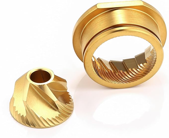 Conical Grinder Burr Compatible with Jura Aroma G2 G3 and HS-Plus grinder, stainless steel & Titanium golden burr set for automatic espresso coffee machines A1 A4 A8 Z6 Z8 (Titanium Gold)