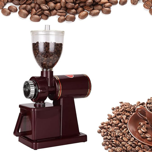 Electric Conical Burr Coffee Grinder Portable Coffee Bean Grinder Stainless Steel Smart Grinder with Adjustable Settings for Espresso, Spices, Nuts, Grains (Ordinary r,Ordinary red 220V