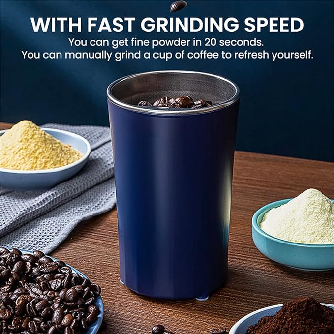 200W Coffee Grinder, Electric Coffee Grinder, Spice Grinder Electric, One-Touch Operation Coffee Bean Grinder for Herbs Spices and Nut