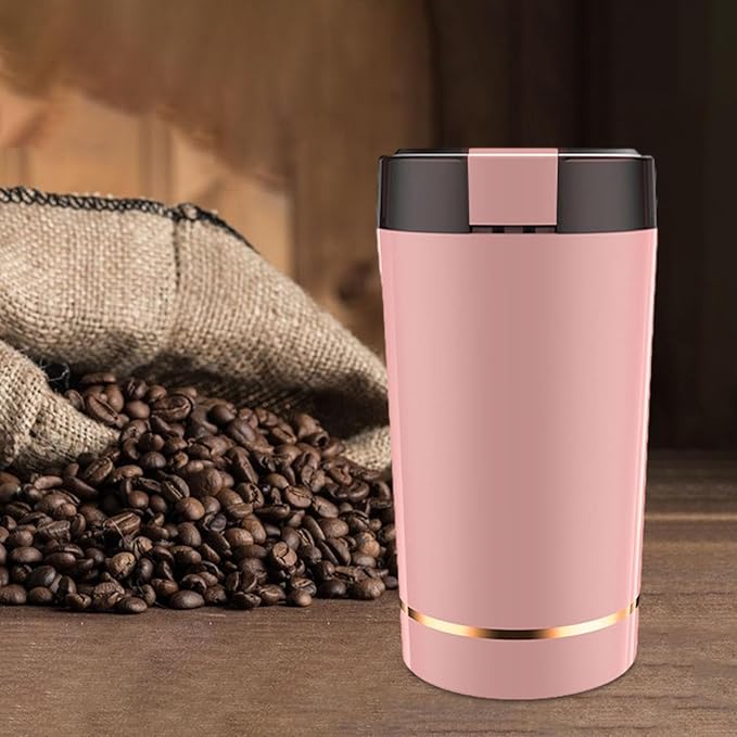 MagiDeal Electric Coffee Grinder Blender Office 220V Personal Stainless Steel Easy to Wipe Coffee Bean Grinding Machine Spice Grinder, Pink