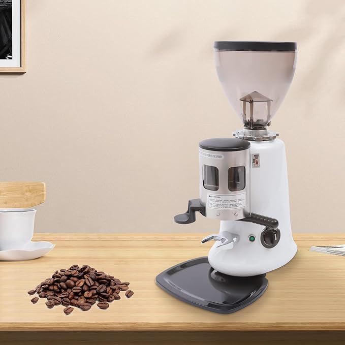 Burr Coffee Grinder, Coffee Grinder Electric Adjustable Burr Mill Coffee Bean Grinder (White)