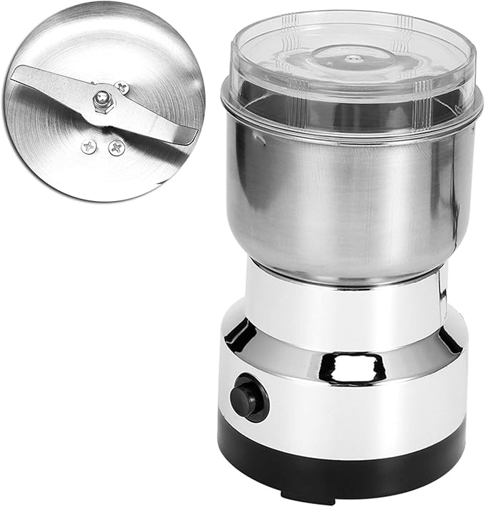 Fdit Coffee Grinder, Stainless Steel Grind Crusher, Electric Coffee Coffee Nut Grain Grinder for Coffee Beans, Kitchen s,Nuts(US)