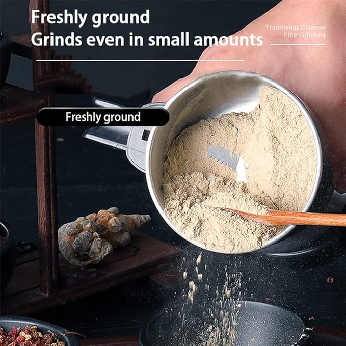 Multifunctional Smash Machine, 400W 200g Capacity Grain Coffee & Spice Grinder, Stainless Steel, Open-Cover-Stop Safety Design, 30s Speedy Grinding for Bean, Spice, Herbs, Dry Materials