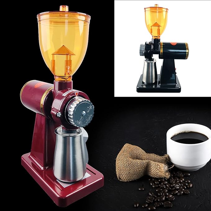 LOYALHEARTDY 180W Electric Coffee Bean, Commercial and Home Milling Machine, Grinding Machine for Beans Nuts Spice Automatic Burr Grinder Professional Miller (black)