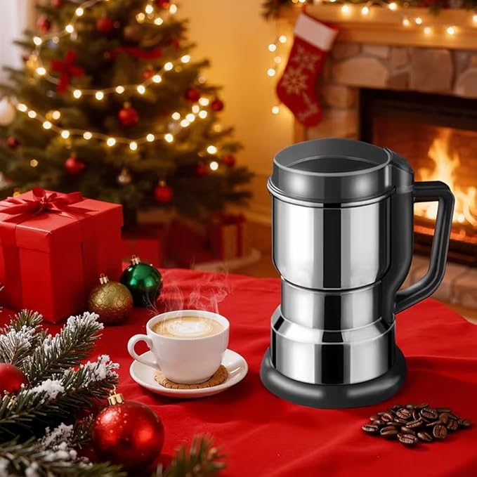 Lalayuan Electric Coffee Grinder, Stainless Steel, One-Button Operation, Spice and Coffee Bean Grinder