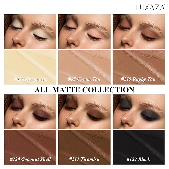 Neutral Eyeshadow Stick Makeup 6PCS Set, Metallic Shimmer Matte Cream Eye Shadow Eyeliner Brightener Pencil Crayon - BROWN CASHMERE