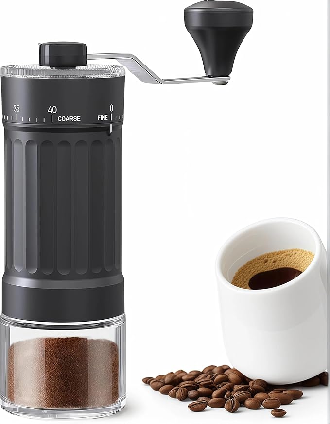 Manual Coffee Grinder, Burr Coffee Bean Grinder, Adjustable Portable Coffee Grinder with 30g Capacity, Ideal for Travel, Camping, Office, Espresso, Pour Over, etc