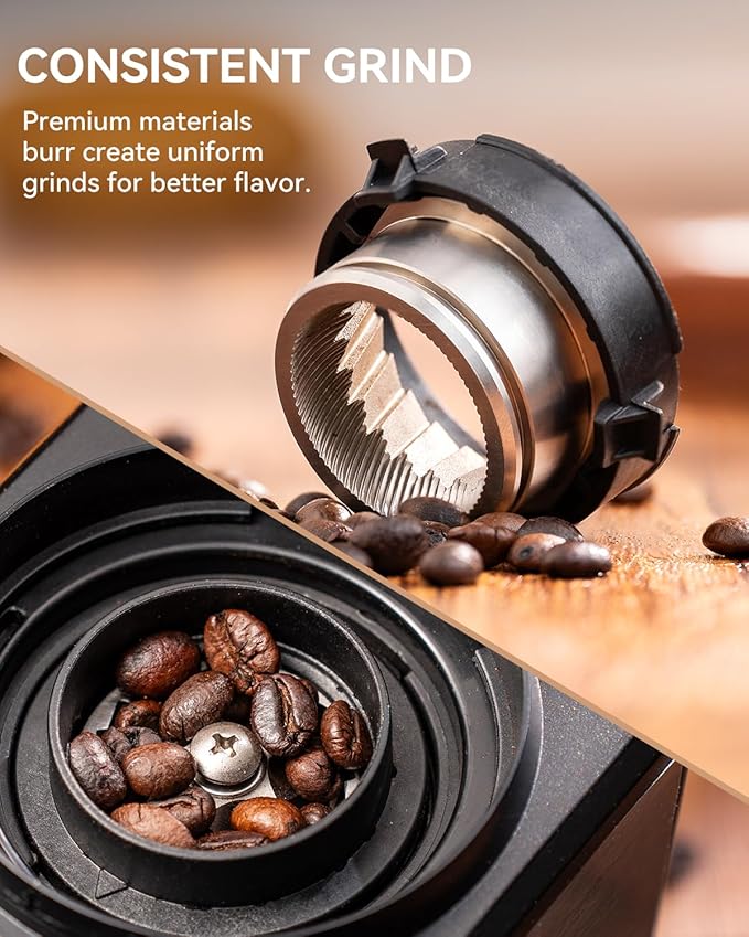 Onical Burr Coffee Grinder, Stainless Steel, 25 Grind Settings, Touchscreen, Anti-static, 1-12 Cup Capacity For Espresso, French Press & Drip Coffee(Black)