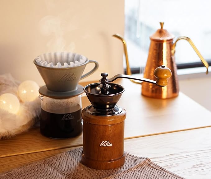 [Amazon.co.jp Limited] Carita KH-3AM Wood Coffee Grinder, Durable Cast Iron Cutter, Adjustable Coarseness, Hand Grinder, Coffee Grinder, Small Size, Portable, Mountain Climbing, Cafe, Decorative,