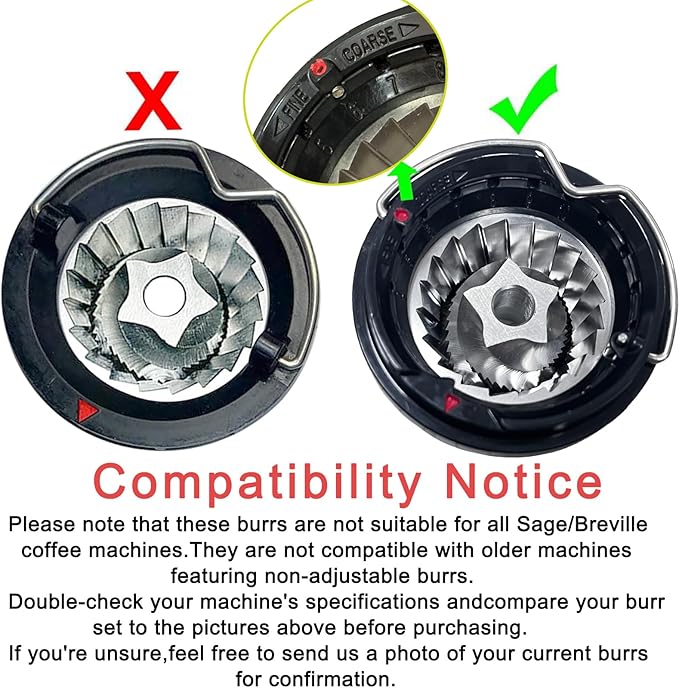 Conical Grinder Burr Set Replacement Compatible with Breville Espresso Machines Coffee Grinder Burr(Pre 1926 PDC)
