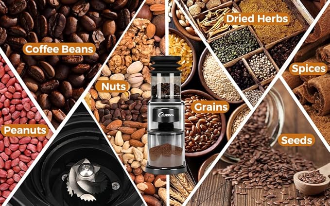 Electric Coffee Grinder for Home & Cafés: Automatic 25-Setting Conical Burr coffee grinder with 120g Expandable Hopper Durable - Anti-Static & Quiet Grinding Perfect for Multi-Cup Brewing