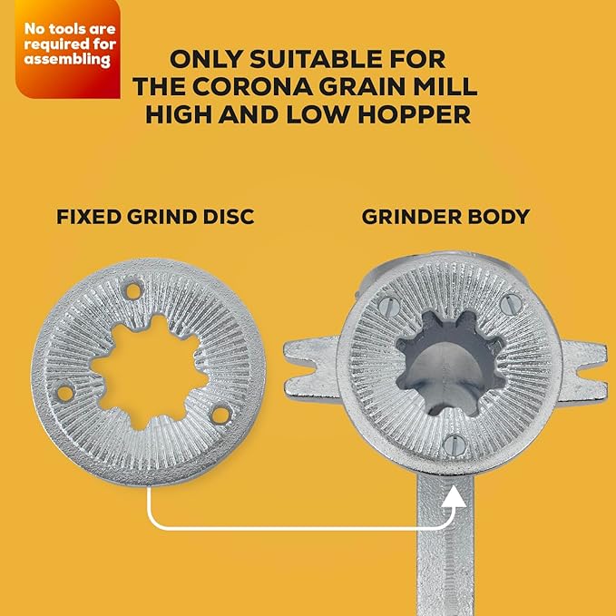 Corona Fixed Grind Disc Replacement Accessory, Only Suitable For The Corona Grain Mill High and Low Hopper