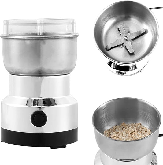 Coffee Grinder, Electric Automatic Grinder with with 4 Stainless Steel Blades 300ml Coffee Mill Grinder One Button Use Coffee Bean Portable Electric for Rice Seeds