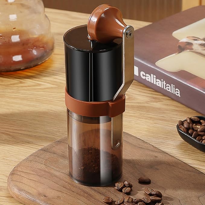 Manual Coffee Grinder with Internal Adjustments, 30g Capacity Hand-Crank Bean Mill, Portable Conical Burr Grinder for Espresso, Pour Over, French Press, Travel/Camping/Office