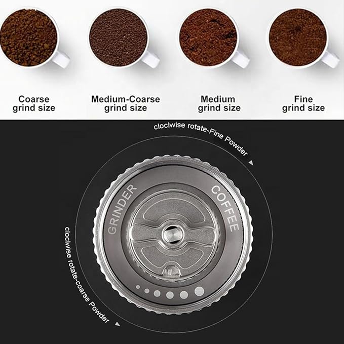 Manual Coffee Grinder– Stainless Steel CNC Conical Burr Hand Grinder, 30g Capacity, Adjustable Coarse-to-Fine Settings, Portable Coffee Mill With Brush (White)